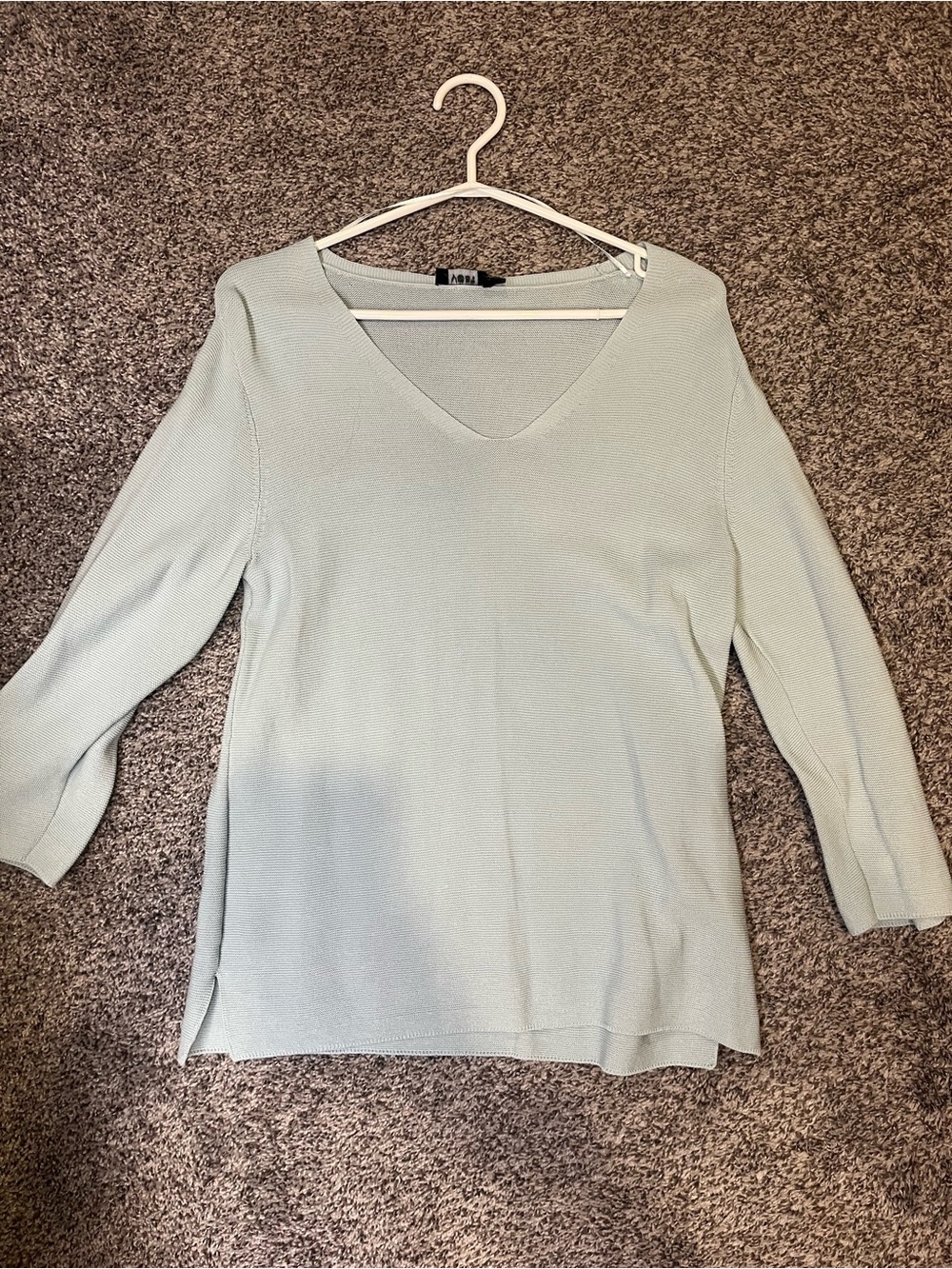 Unbranded Women's Light Mint V-Neck Knit Top